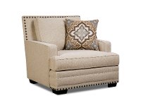 Casual Traditional White Linen Chair - Anna