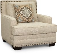 Casual Traditional White Linen Chair - Anna-3