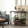 12069 Weathered Oak and Black Industrial Bar Cart - Munich