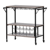 12069 Weathered Oak and Black Industrial Bar Cart - Munich-2