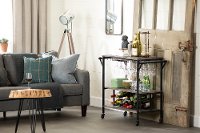 12069 Weathered Oak and Black Industrial Bar Cart - Munich-3
