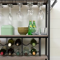 12069 Weathered Oak and Black Industrial Bar Cart - Munich-7