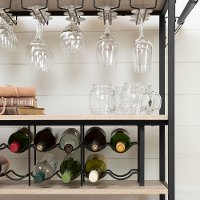 12070 White Oak and Black Industrial Bar Cart - Munich-3