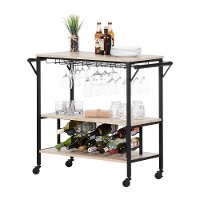 12070 White Oak and Black Industrial Bar Cart - Munich-6