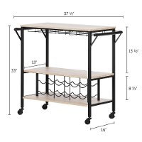 12070 White Oak and Black Industrial Bar Cart - Munich-7