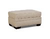 Casual Traditional White Linen Ottoman - Anna