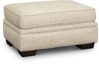 Casual Traditional White Linen Ottoman - Anna-2