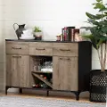 10710 Weathered Oak and Ebony Bar Cabinet - South Shore