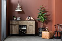 10710 Weathered Oak and Ebony Bar Cabinet - Valet-4