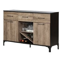 10710 Weathered Oak and Ebony Bar Cabinet - Valet-5