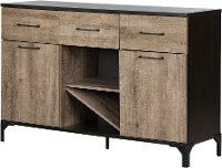 10710 Weathered Oak and Ebony Bar Cabinet - Valet-7