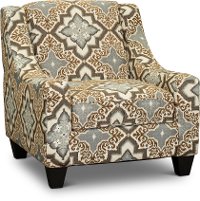 Casual Traditional Brown and Blue Accent Chair - Anna