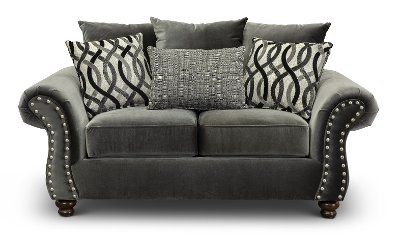 Traditional Mocha Gray Loveseat - Richmond
