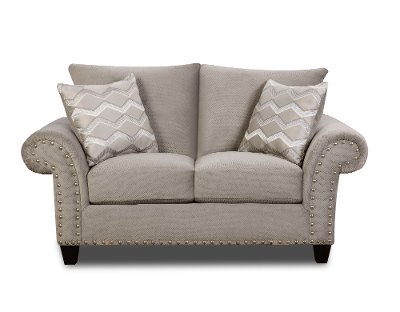 Traditional Platinum Gray Loveseat - Camino