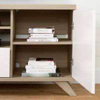 12163 Soft Elm and Pure White 60 Inch TV Stand - Cinati -3