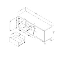 12163 Soft Elm and Pure White 60 Inch TV Stand - Cinati -6