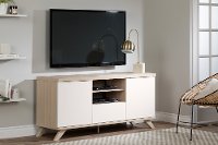 12163 Soft Elm and Pure White 60 Inch TV Stand - Cinati -7
