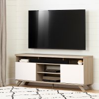 12162 Soft Elm and Pure White 70 Inch TV Stand - Cinati