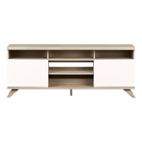 12162 Soft Elm and Pure White 70 Inch TV Stand - Cinati -2