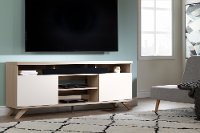12162 Soft Elm and Pure White 70 Inch TV Stand - Cinati -3