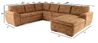 Sandy 4-Piece Right Facing Chaise U-Shaped Sectional