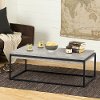 12066 Concrete Gray and Black Coffee Table - Mezzy
