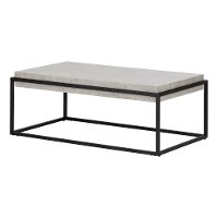 12066 Concrete Gray and Black Coffee Table - Mezzy-5