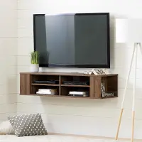 11962 City Life Natural Walnut 48 Inch Wall Mounted Media Console