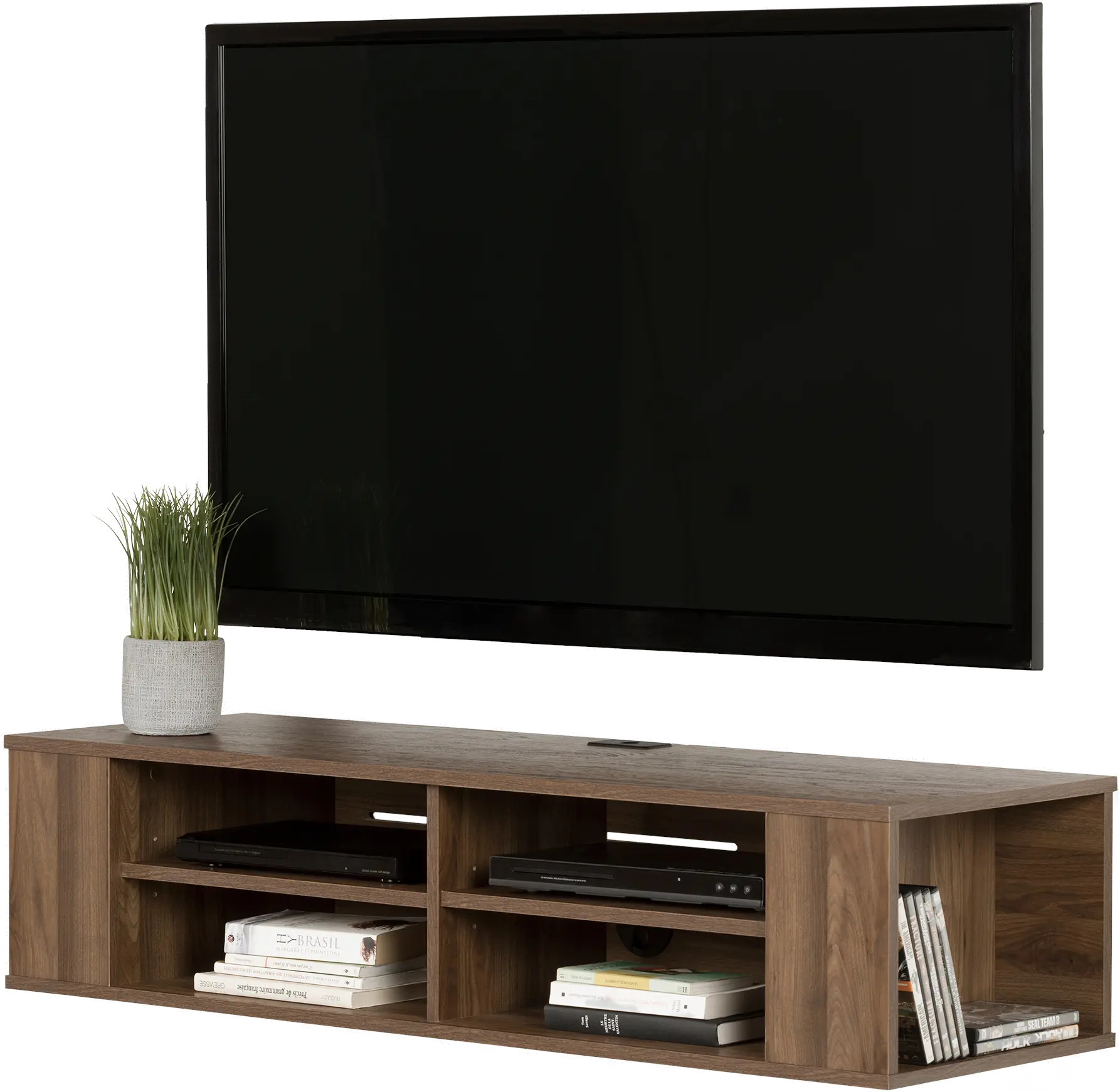 11962 City Life Natural Walnut 48 Inch Wall Mounted Media Console-3