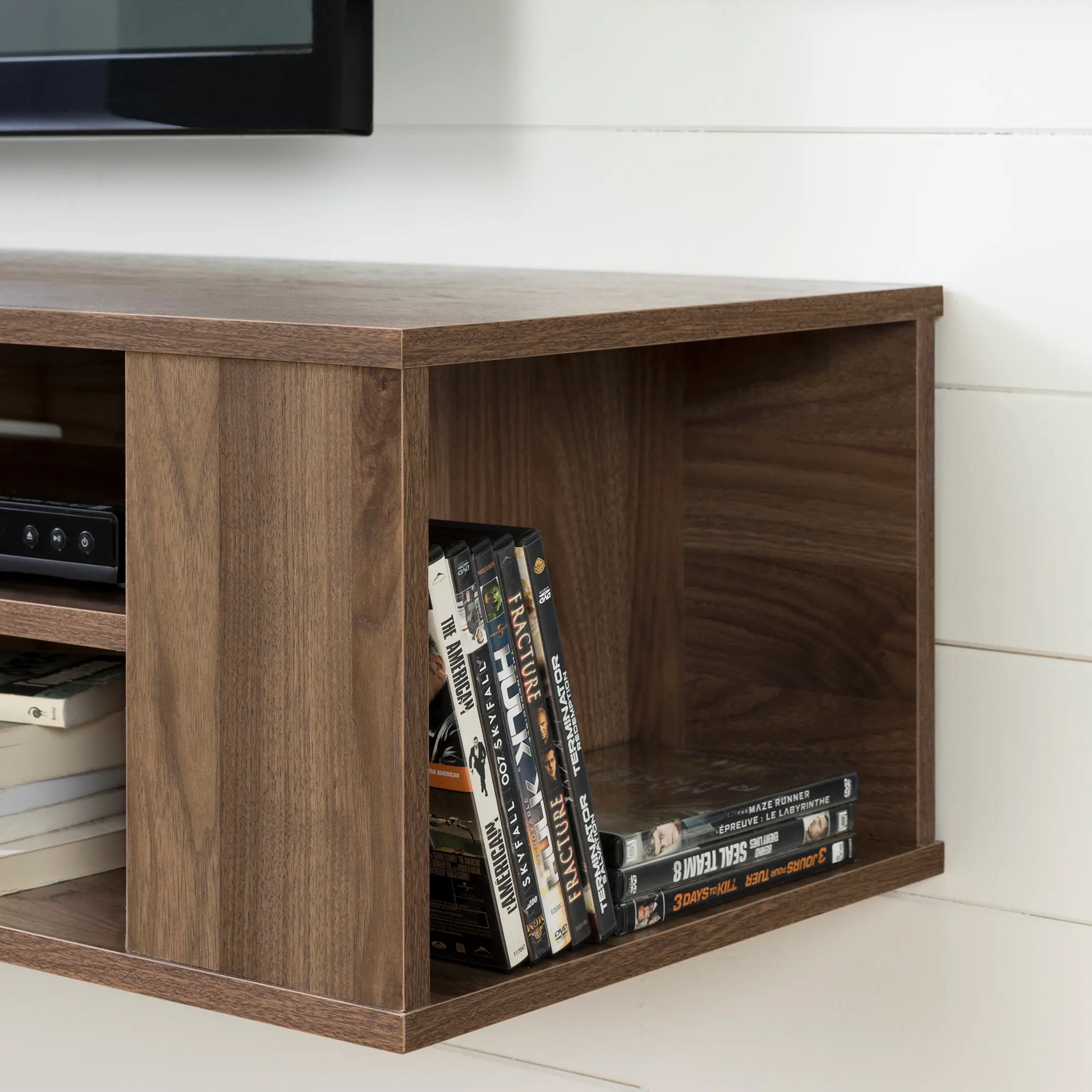 11963 City Life Natural Walnut 66 Inch Wall Mounted TV Stand-2