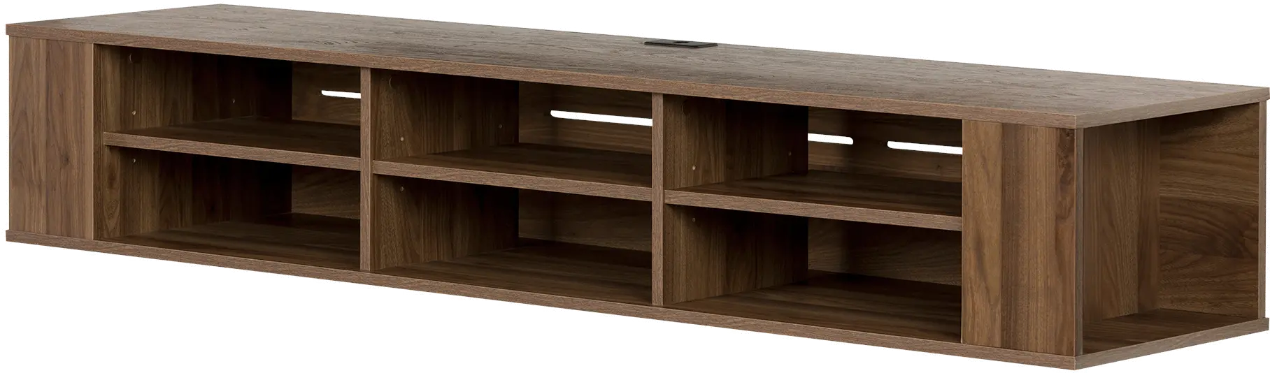11963 City Life Natural Walnut 66 Inch Wall Mounted TV Stand-4