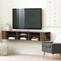 11963 Natural Walnut 66 Inch Wall Mounted TV Stand - City Life