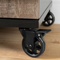 10711 Weathered Oak and Ebony 60 Inch Rolling TV Stand - Valet-5