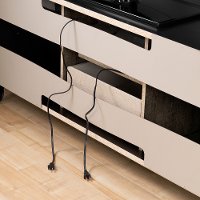 10711 Weathered Oak and Ebony 60 Inch Rolling TV Stand - Valet-7