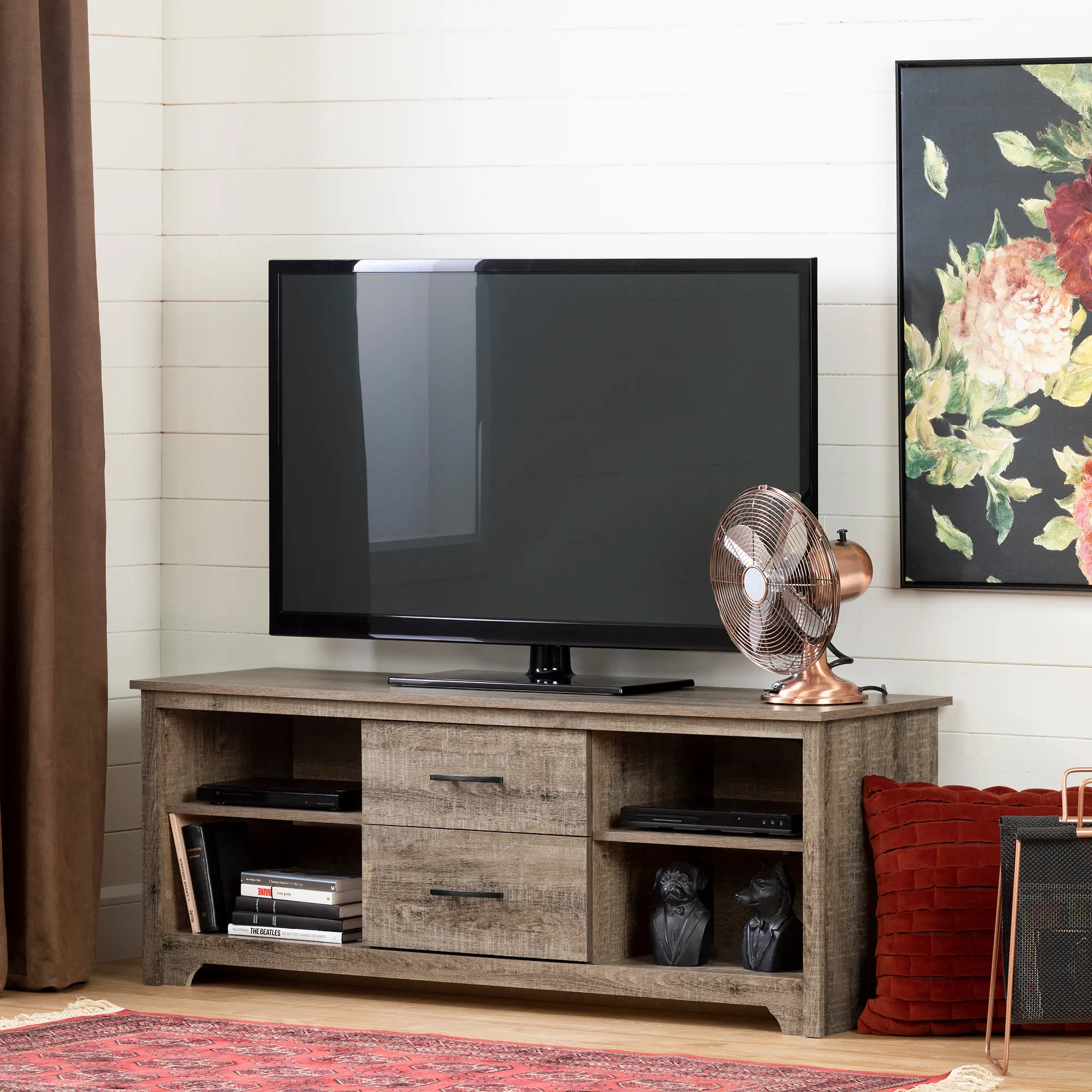 11684 Fusion Weathered Oak 60 Inch TV Stand-1