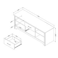 11684 Weathered Oak 60 Inch TV Stand - Fusion-5