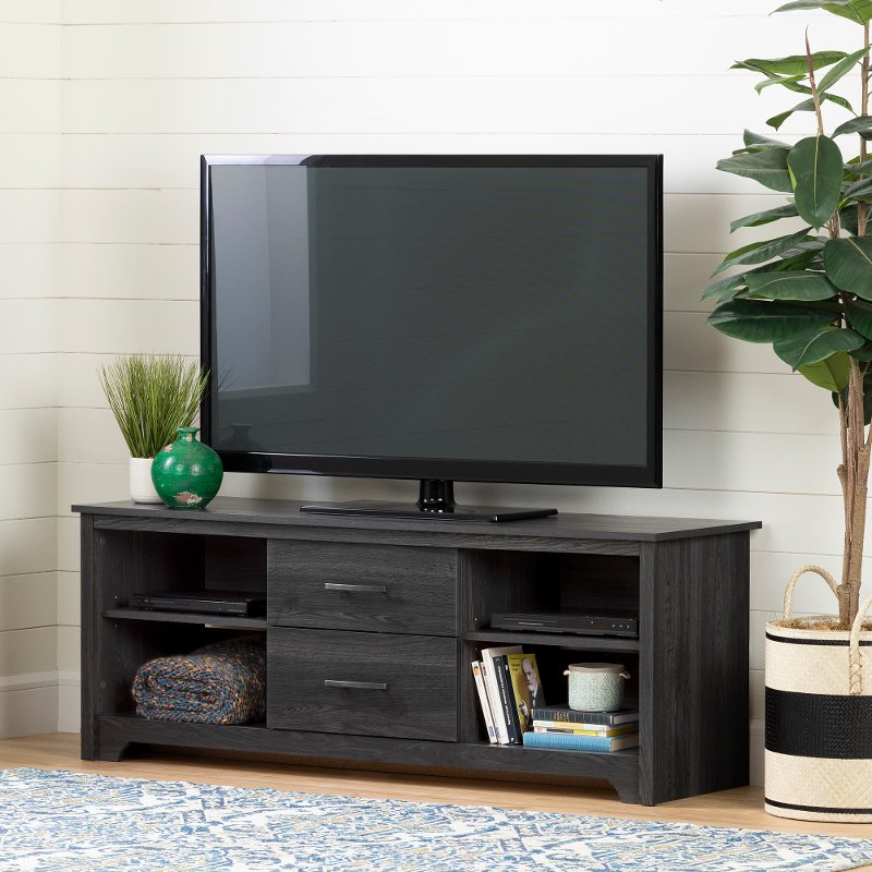 60 Inch Gray Oak TV Stand - Fushion | RC Willey Furniture ...