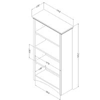 12205 Gray Maple 4-Shelf Bookcase - Artwork-6
