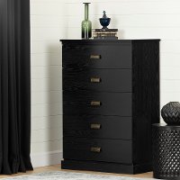 11932 Modern Black 5 Drawer Chest - Gloria