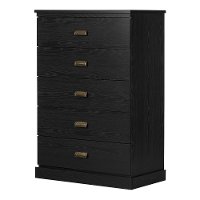 11932 Modern Black 5 Drawer Chest - Gloria-2
