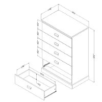 11932 Modern Black 5 Drawer Chest - Gloria-6