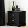 11933 Modern Black 2 Drawer Nightstand - Gloria