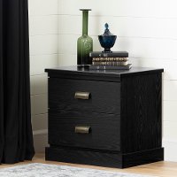 11933 Modern Black 2 Drawer Nightstand - Gloria