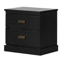 11933 Modern Black 2 Drawer Nightstand - Gloria-2