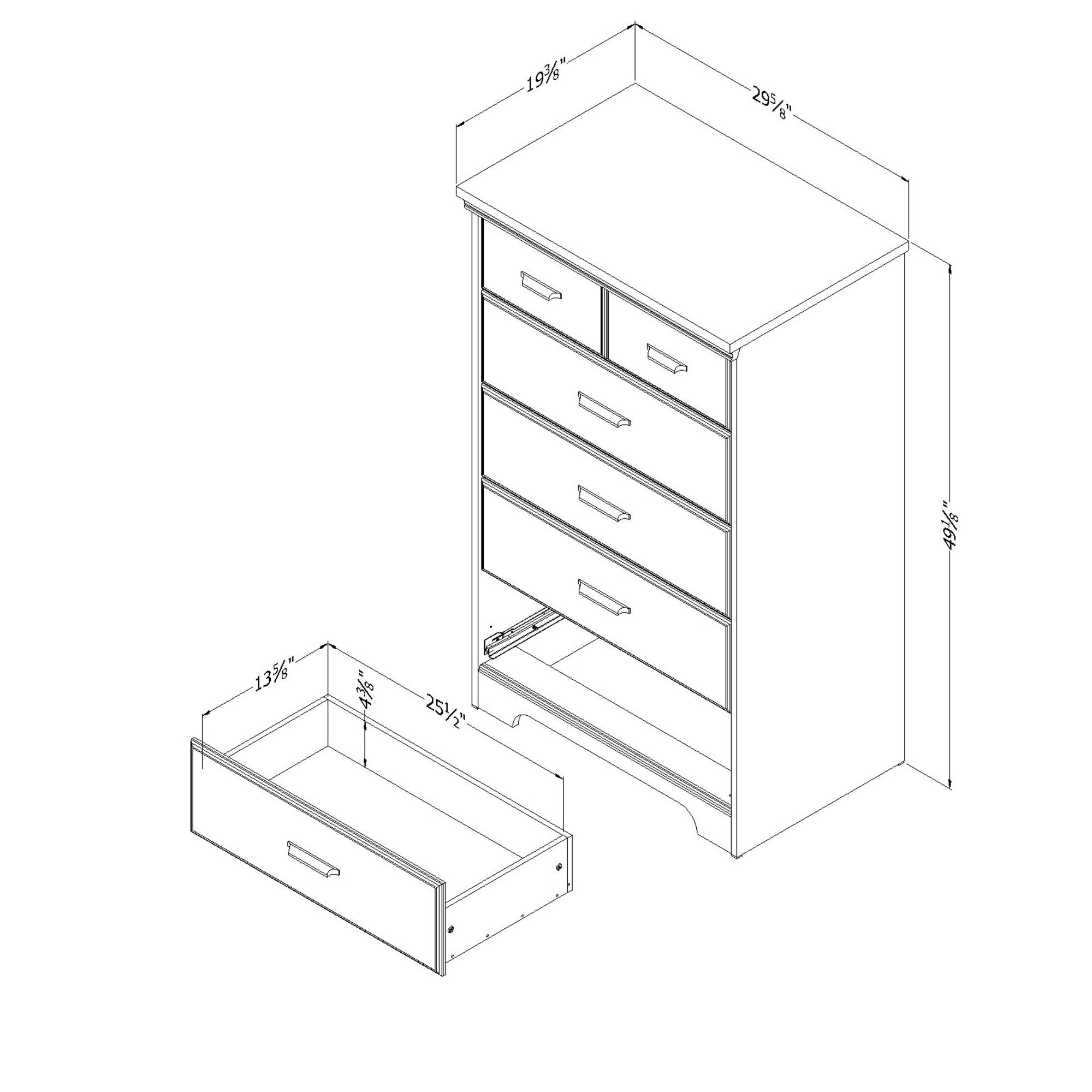 11295 Versa White 5-Drawer Chest-5
