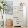 11295 White 5-Drawer Chest - Versa
