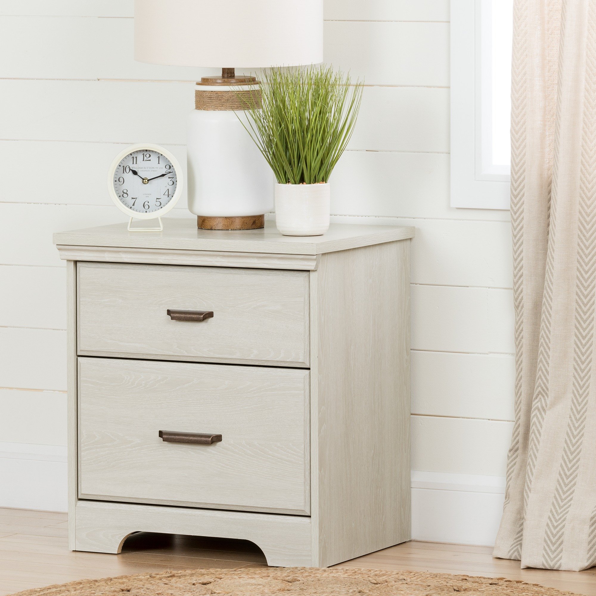 11296 Transitional Gray 2 Drawer Nightstand - Versa-1