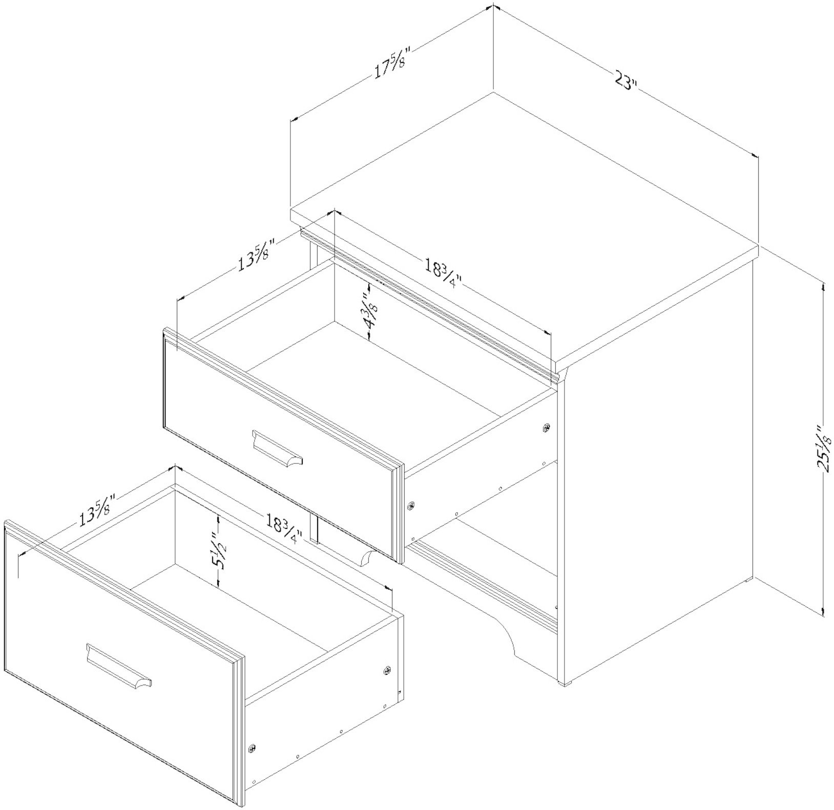 11296 Transitional Gray 2 Drawer Nightstand - Versa-6