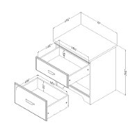 11296 Transitional Gray 2 Drawer Nightstand - Versa-6