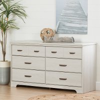 11298 Transitional Pale Gray 6 Drawer Double Dresser - Versa